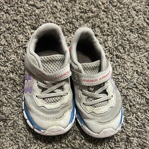 Under Armour Kids' Gray and Purple Sneakers